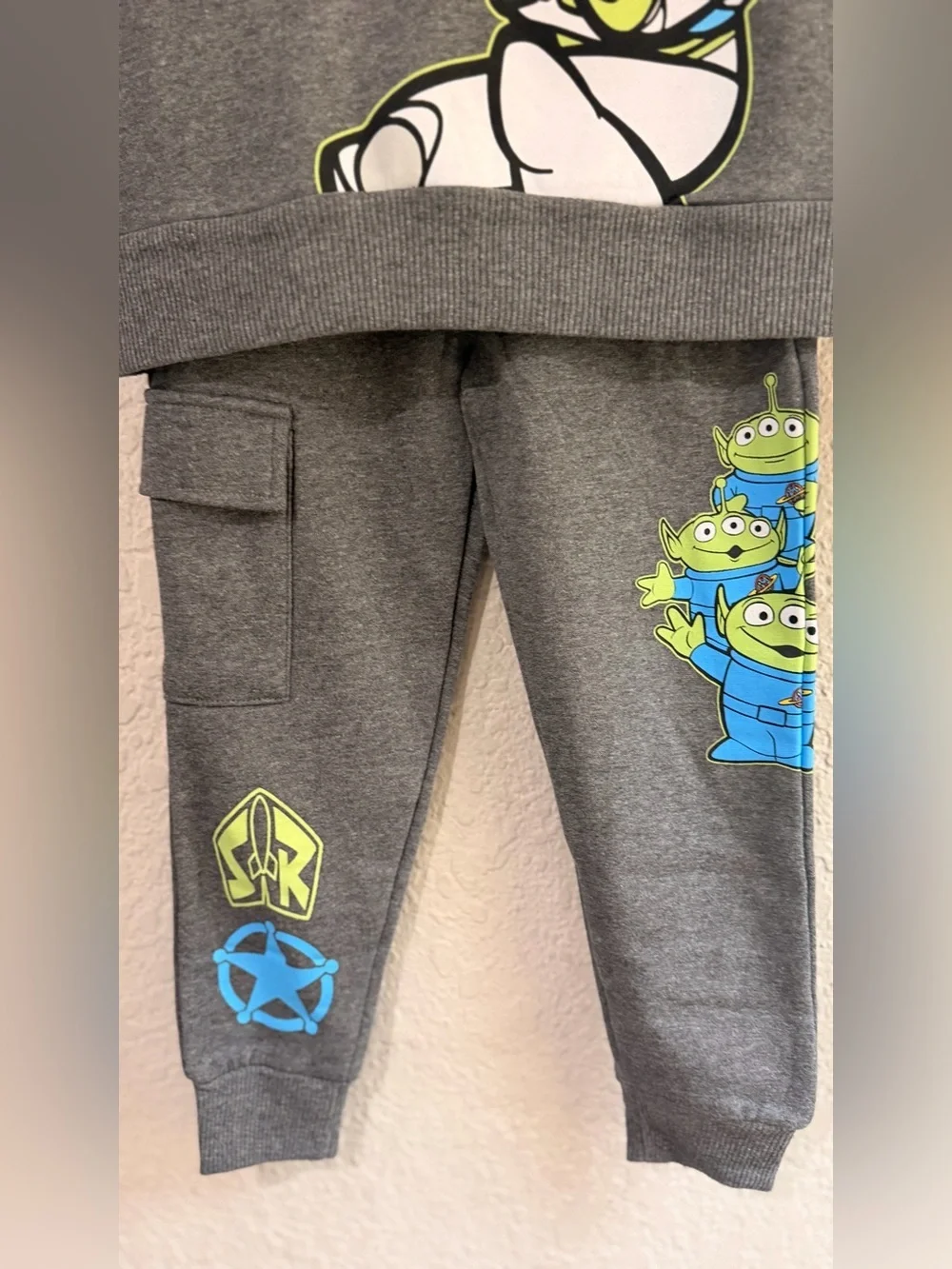 Disney Pixar Toy Story Grey Hoodie & Jogger Set - Buzz & Woody Graphics 4T